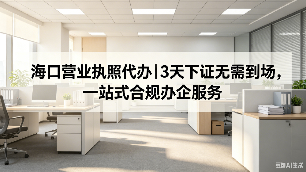 海口营业执照代办｜3天下证无需到场，一站式合规办企服​务